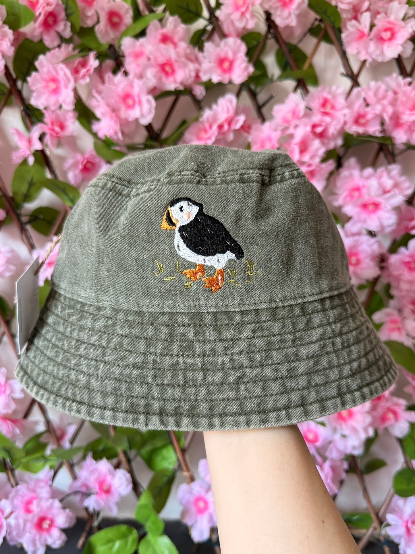 Puffin Embroidered Bucket Hat