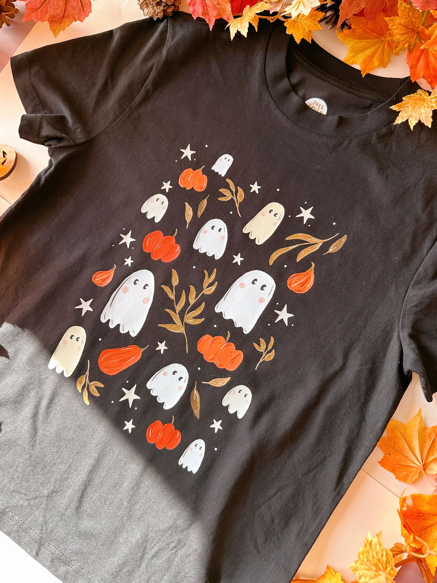 Pumpkin Ghost T-Shirt - Organic Cotton (Midnight)