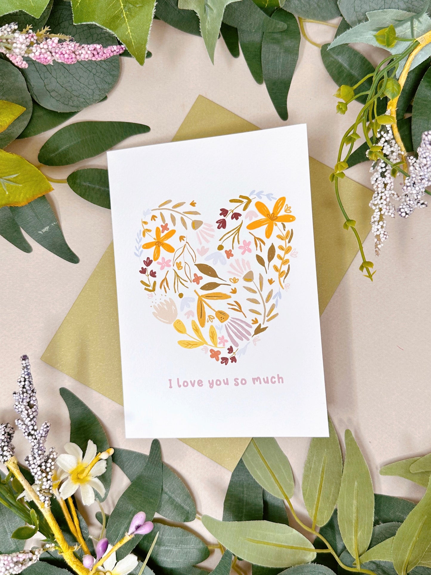 Floral Heart I Love You Card