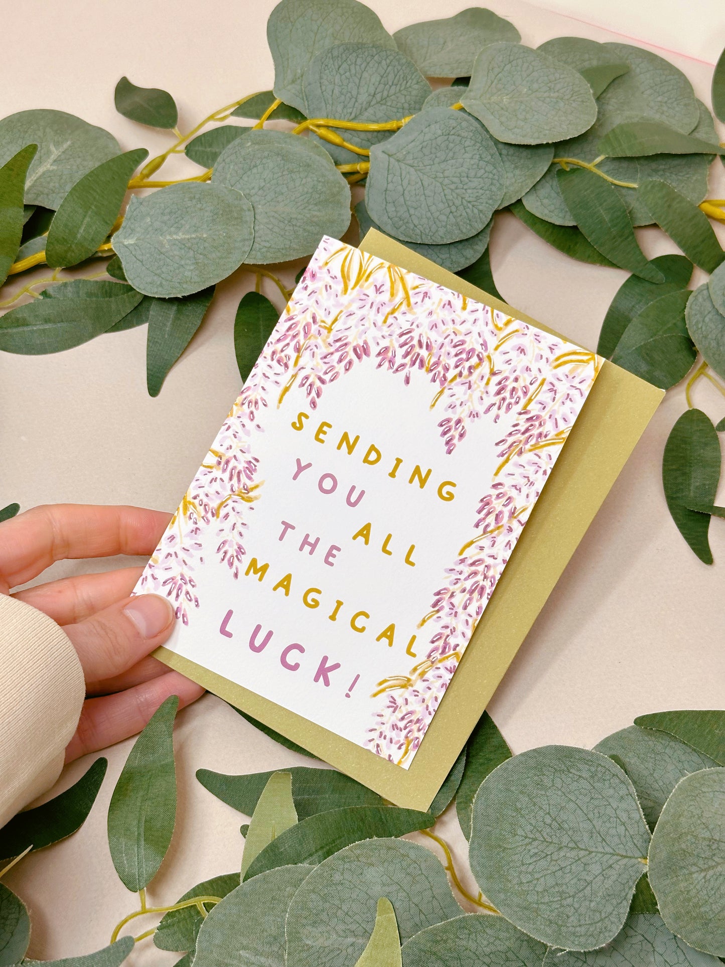 Wisteria Good Luck Card