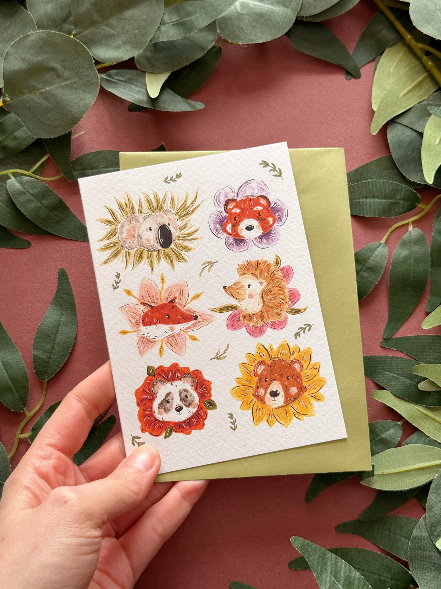 Flower Animals Card