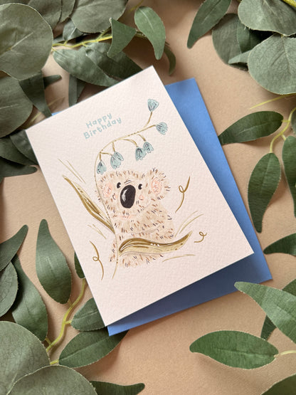 Bluebell Koala Birthday Card