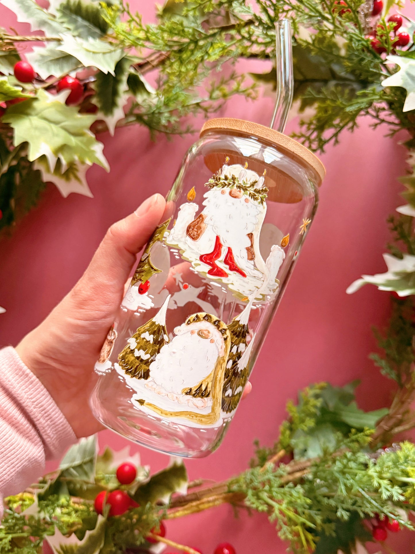 Christmas Gonks Glass Tumbler