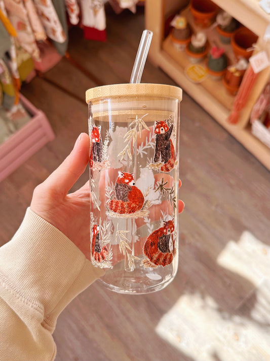 Red Panda Glass Tumbler