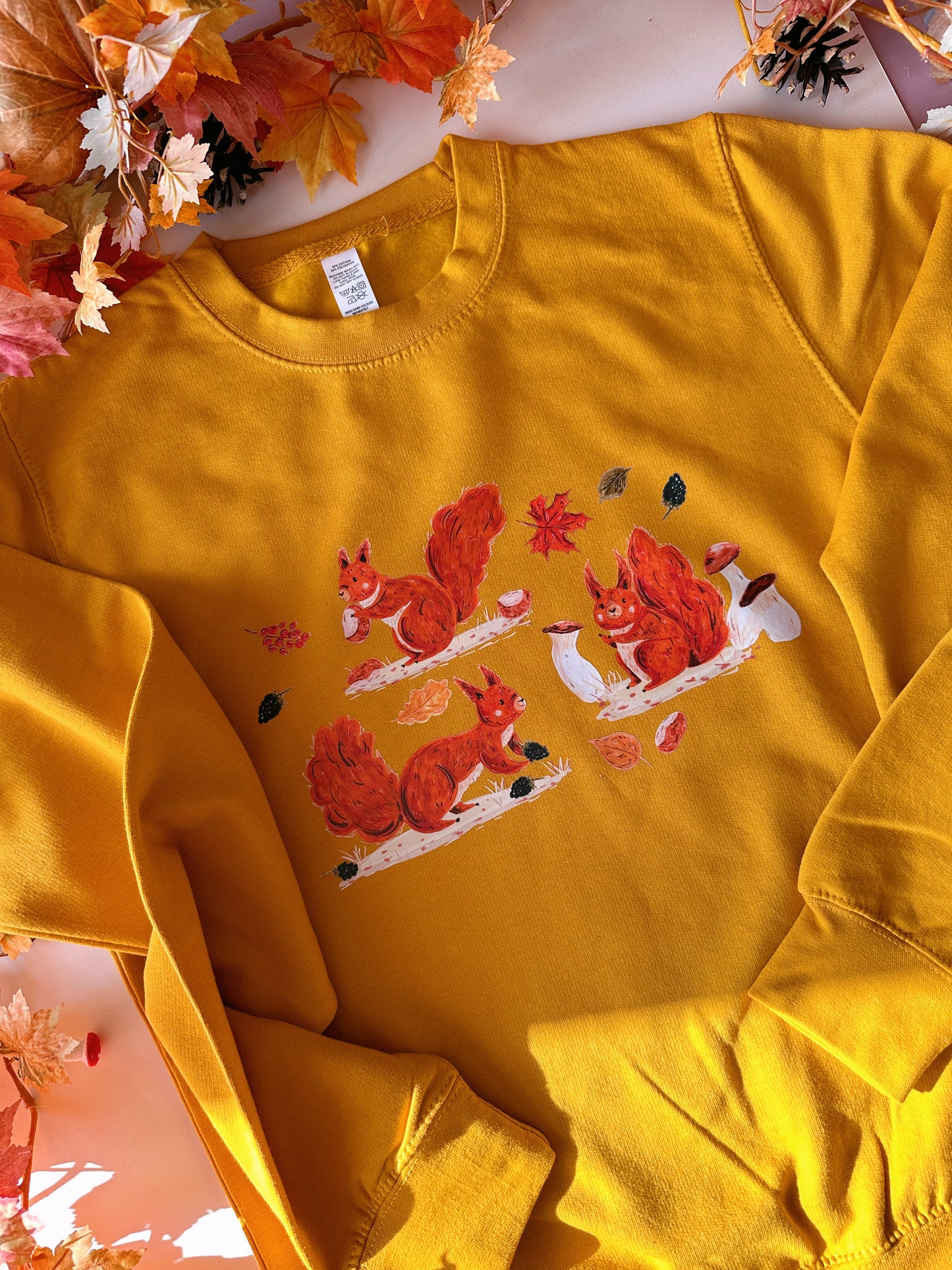 Autumn Red Squirrel Graphic Sweatshirt - ADULT