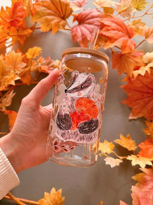 Witch pumpkin Badger Glass Tumbler