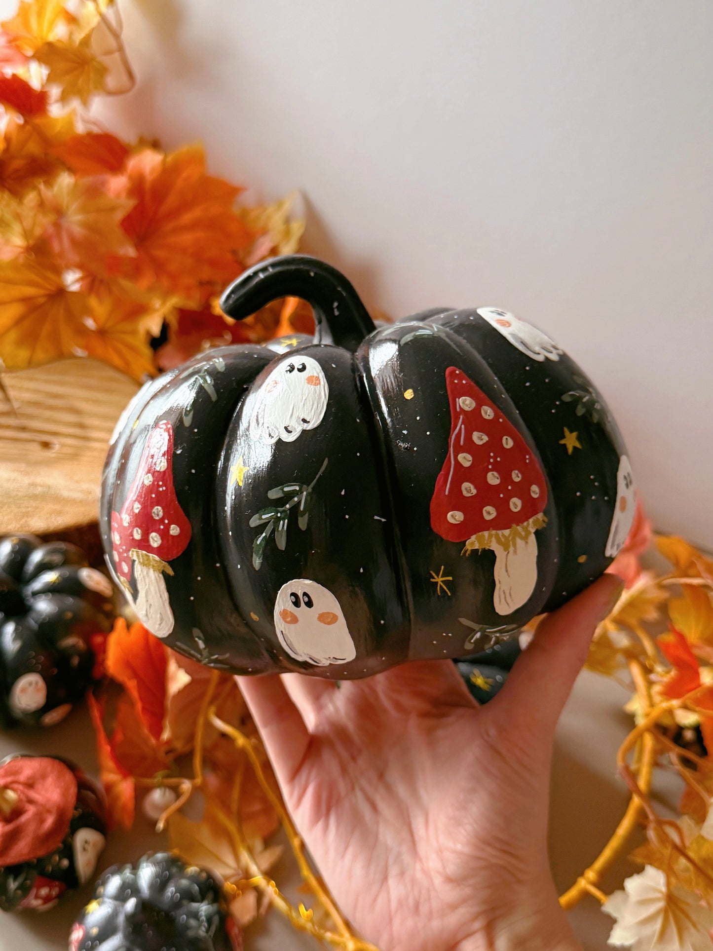 Mushroom Ghost Pumpkins