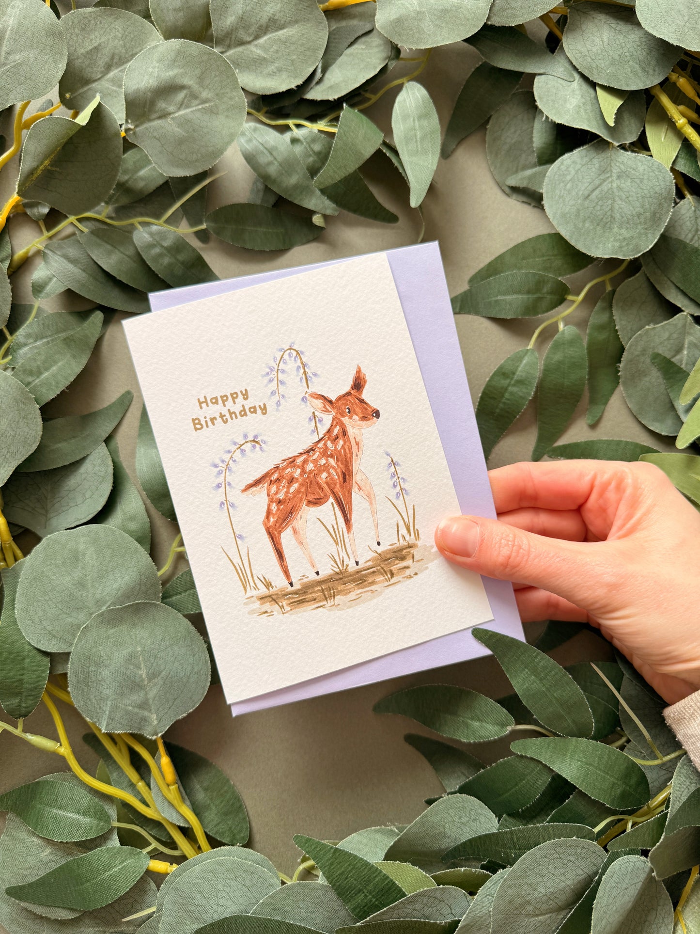 Spring Deer Birthday Card