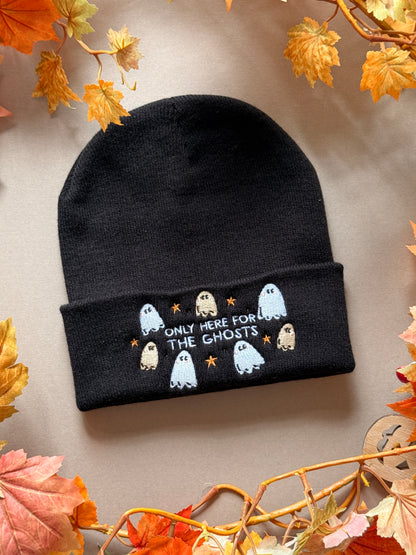 Only Here For The Ghosts Embroidered Beanie