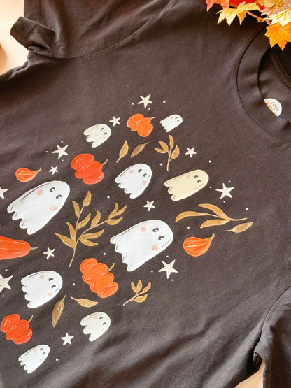 Pumpkin Ghost T-Shirt - Organic Cotton (Midnight)