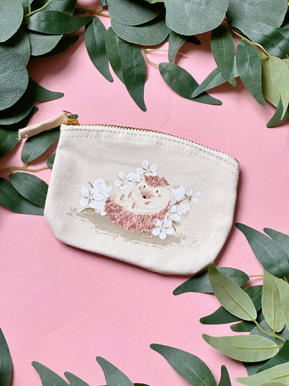 White Sakura Hedgehog Purse