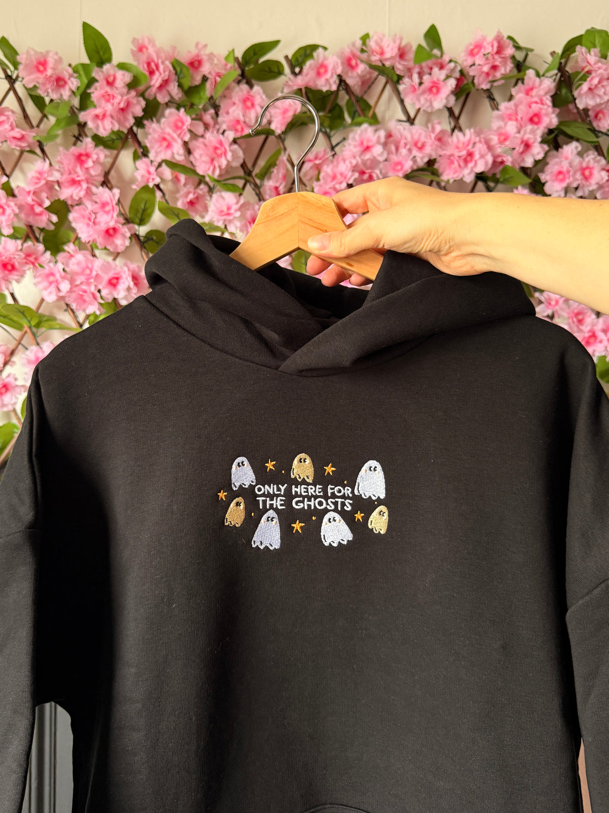 Only Here For The Ghosts Hoodie - Embroidered