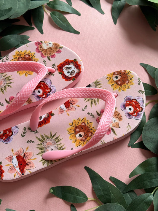 Flower Animals Flipflops - Adult