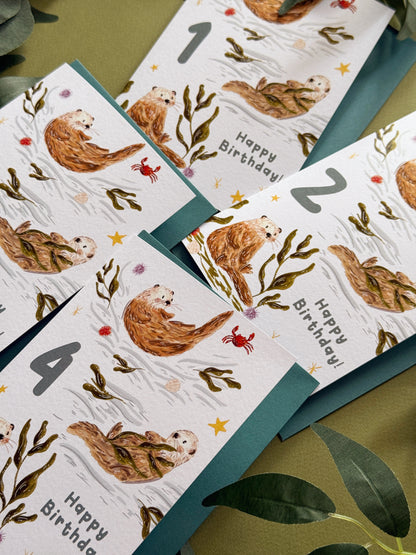 Otter Age Birthday Card