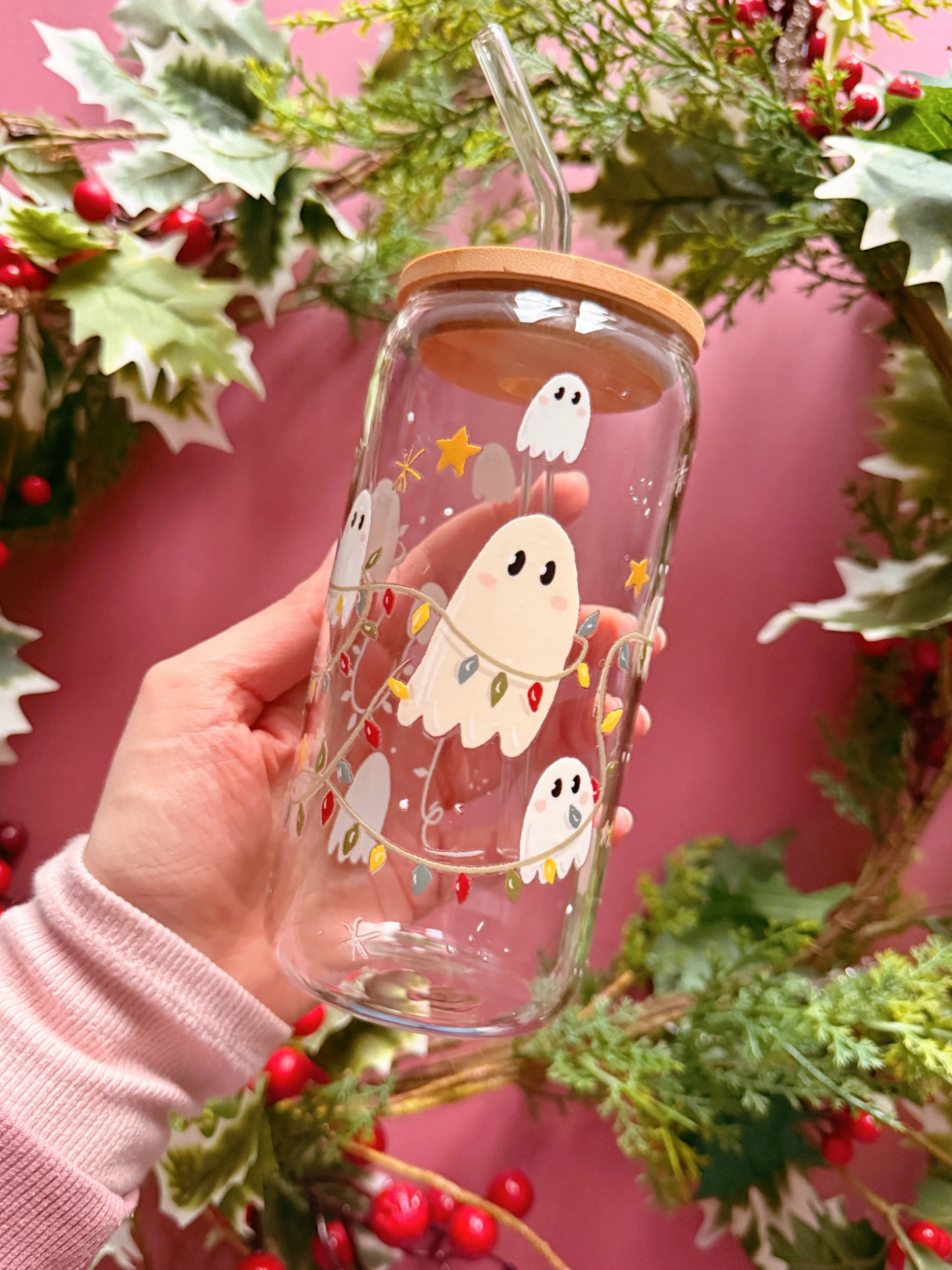 Christmas Ghost Glass Tumbler