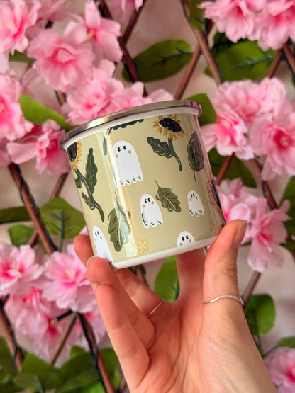 Sunflower Ghost Enamel Mug