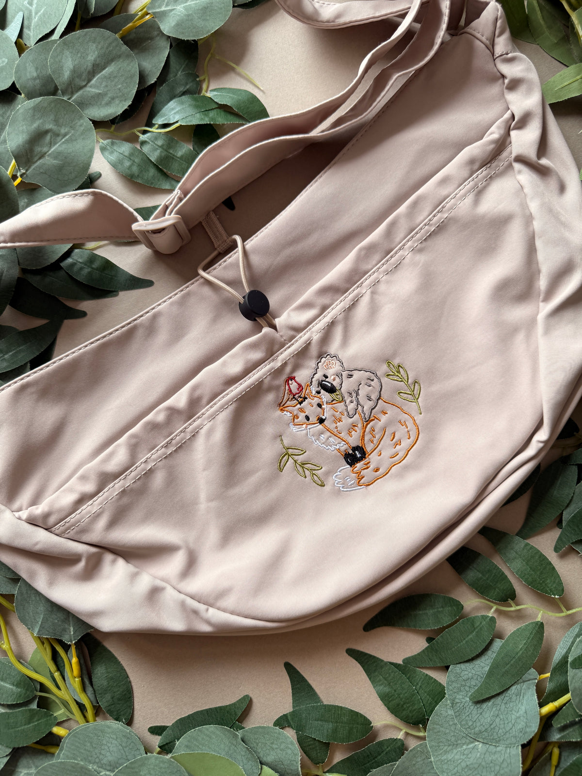 Fox, Koala & Robin Embroidered Crossbody Bag