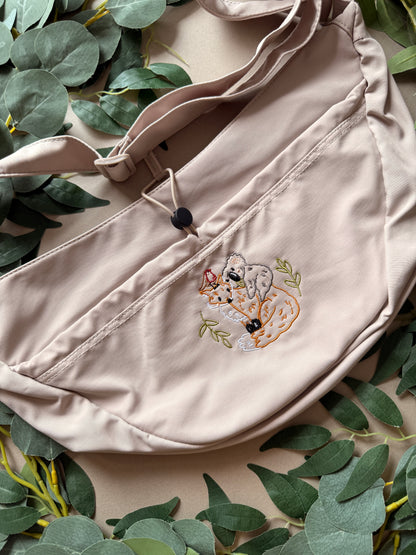 Fox, Koala & Robin Embroidered Crossbody Bag