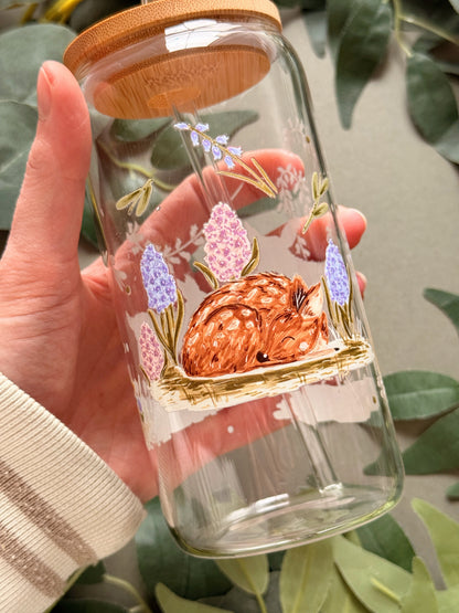 Spring Deer Glass Tumbler