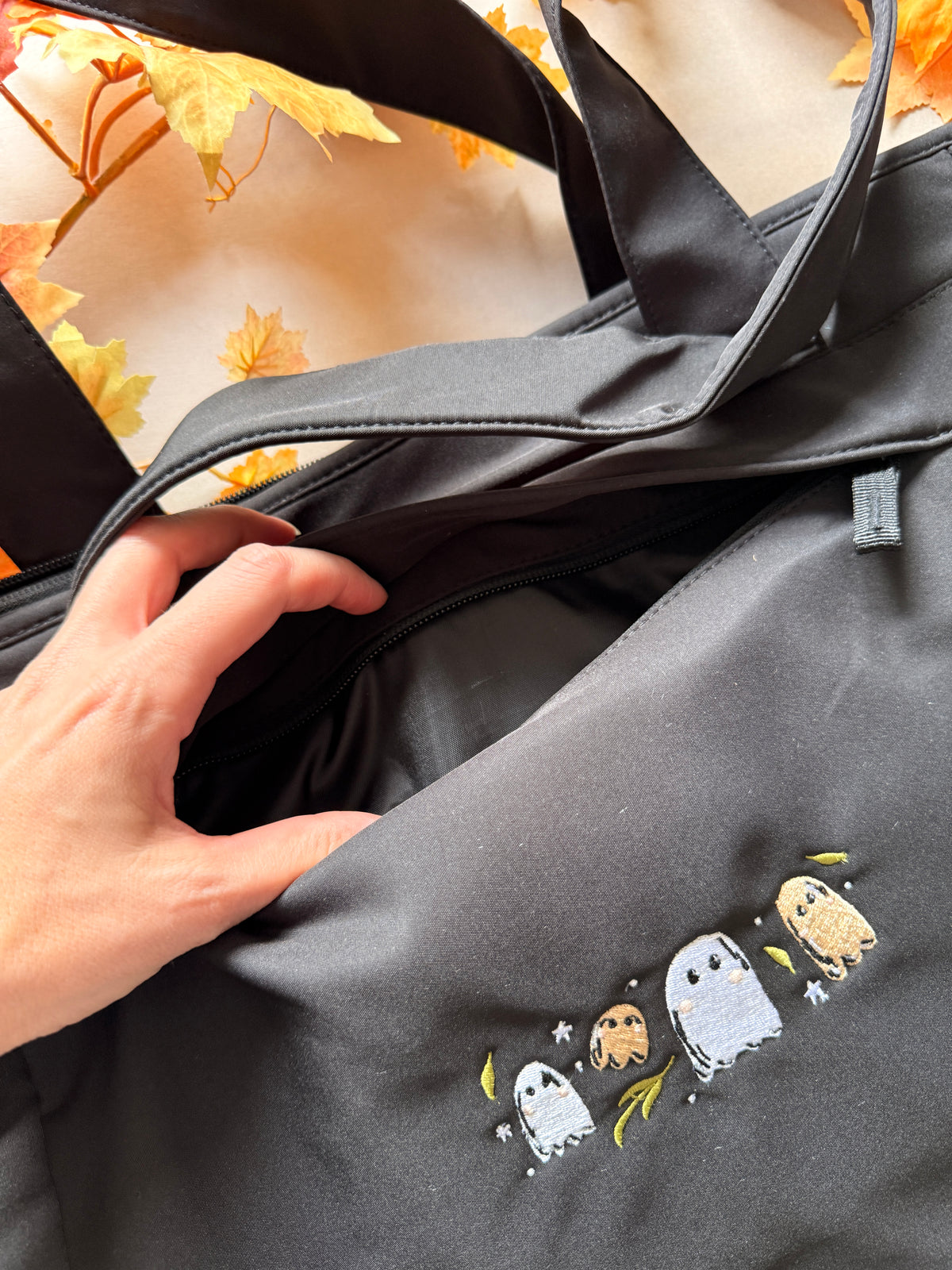 Ghost Embroidered Weekender Tote