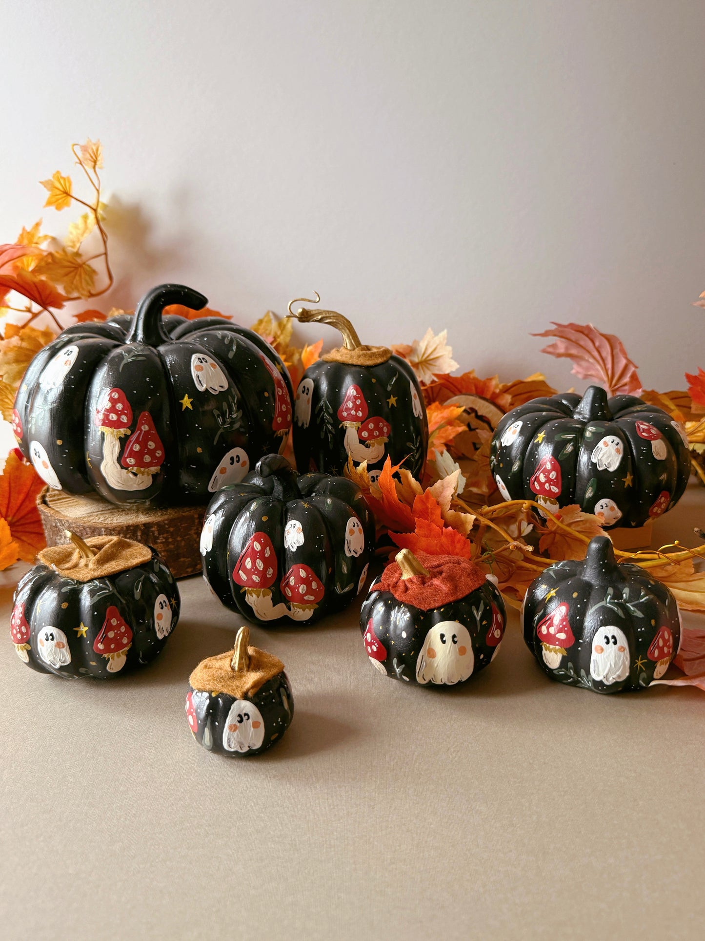 Mushroom Ghost Pumpkins
