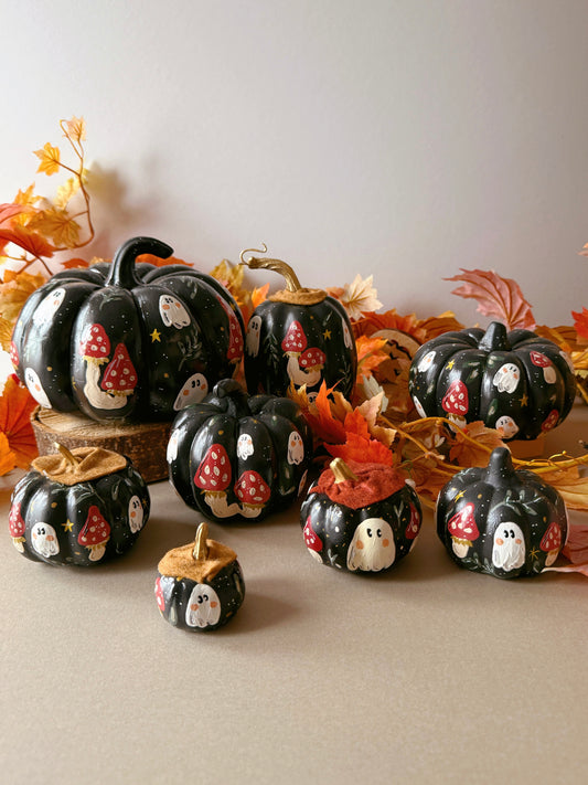 Mushroom Ghost Pumpkins