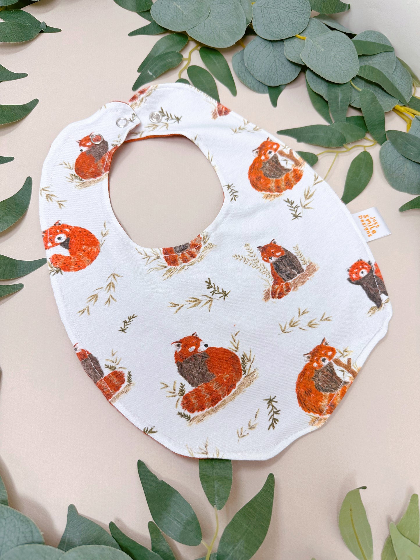 Red Panda Bib - Rounded