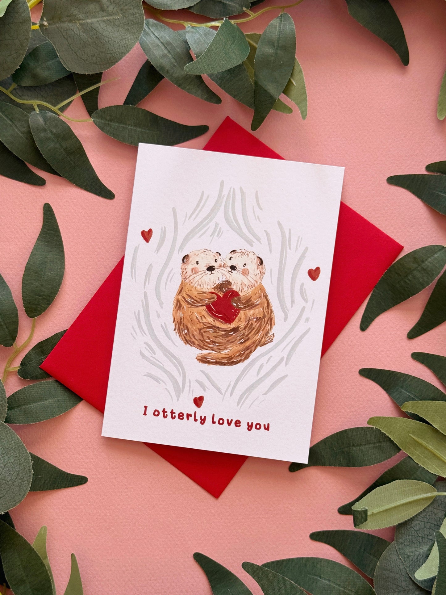 Otter Valentines Card