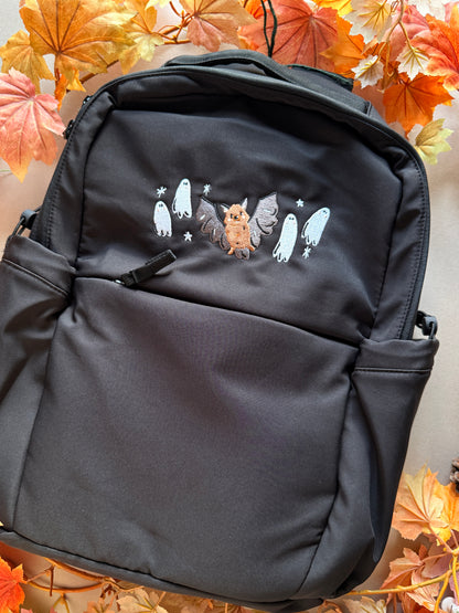 Bat Ghost Embroidered Backpack