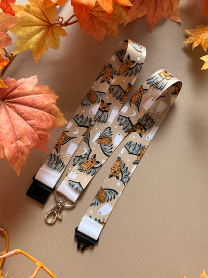 Bat Ghost Lanyard - Chocolate
