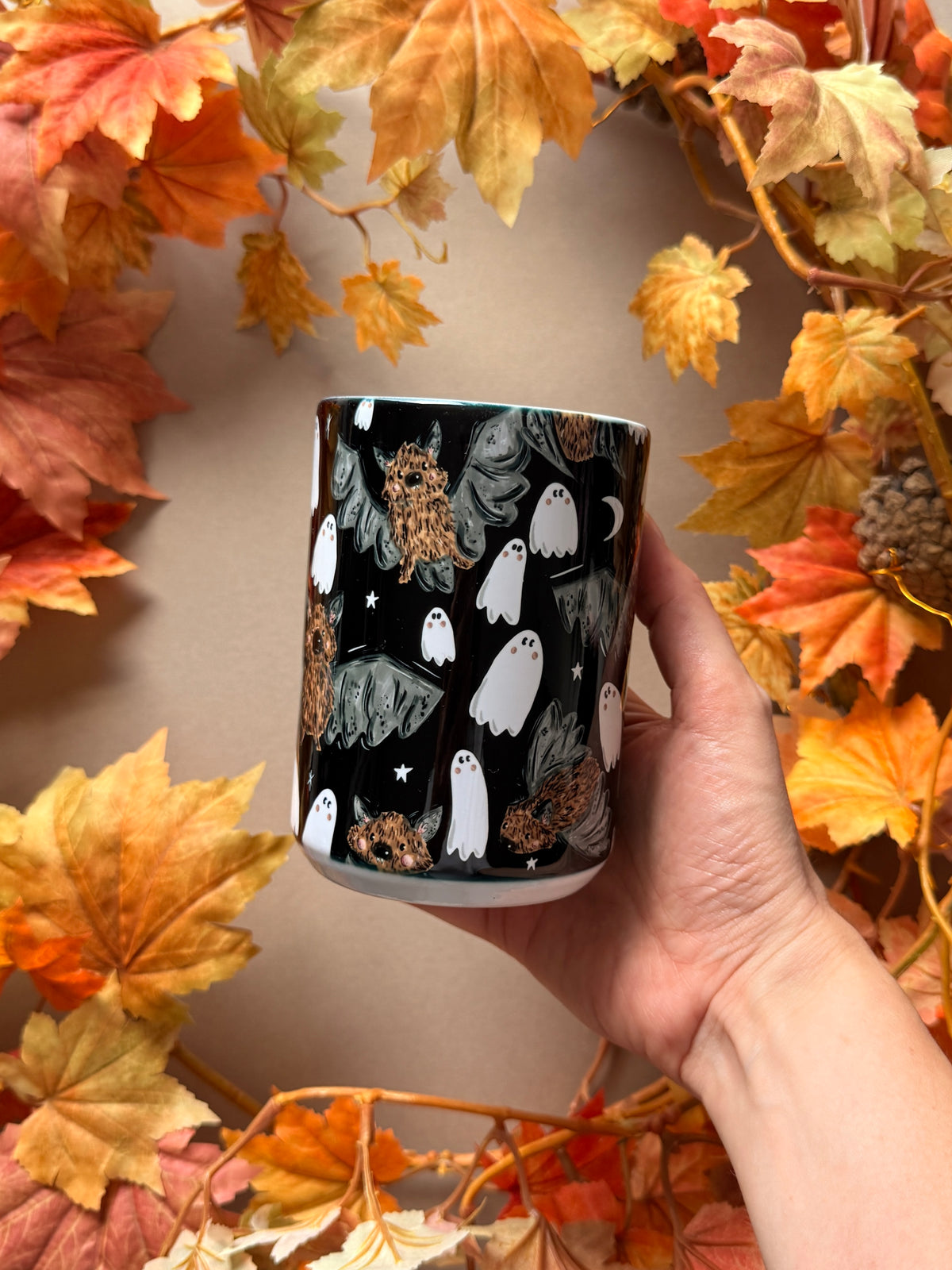 Bat Ghost Pattern Giant Mug