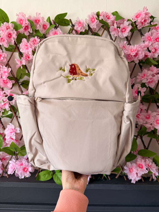 Robin Embroidered Backpack