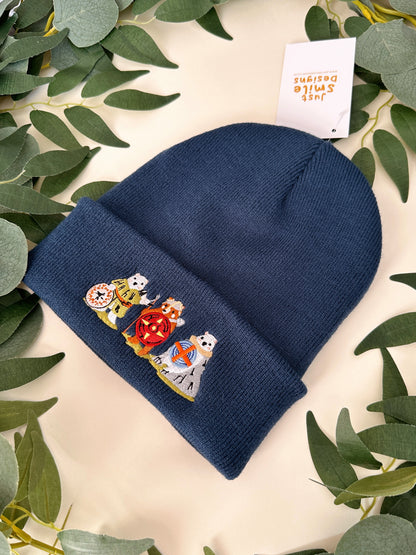 Viking Bear Embroidered Beanie