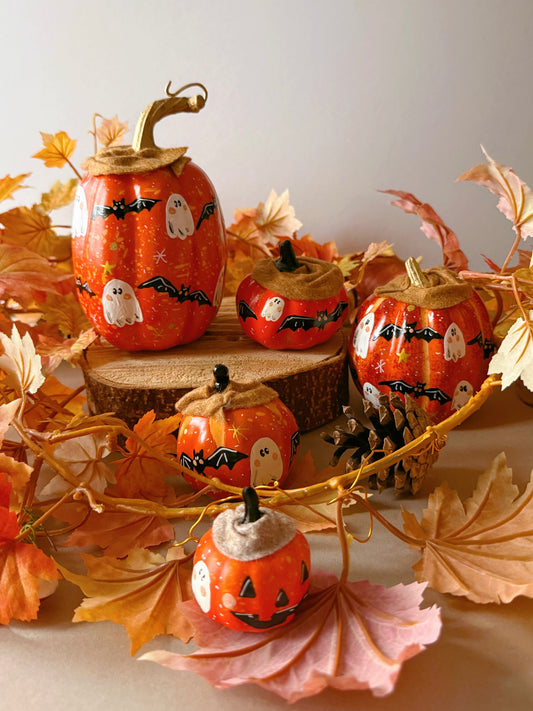 Orange Ghost Pumpkins