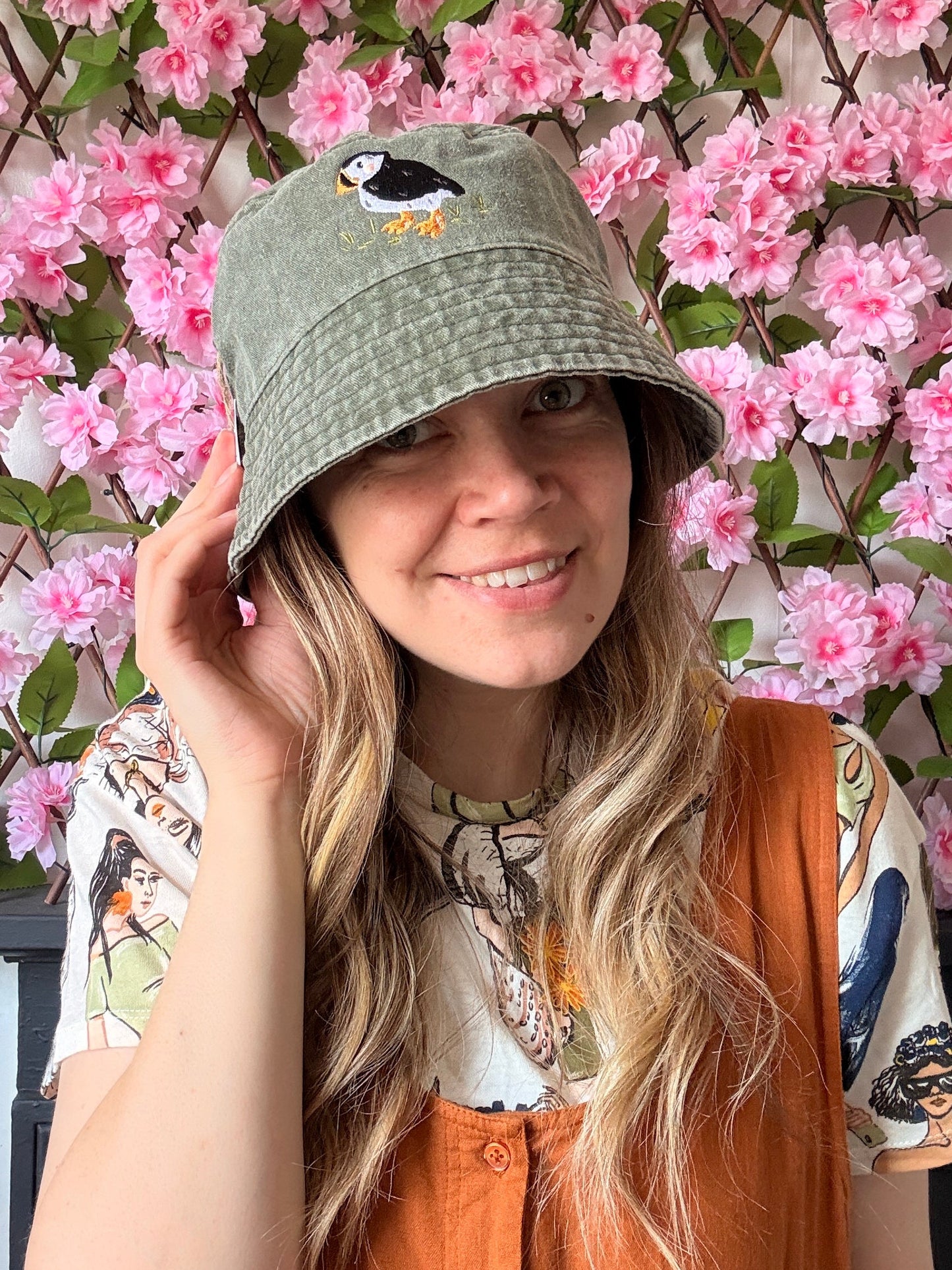 Puffin Embroidered Bucket Hat