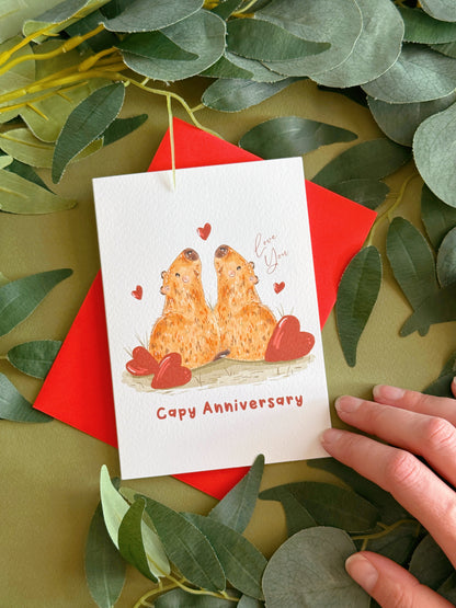 Capybara Anniversary Card