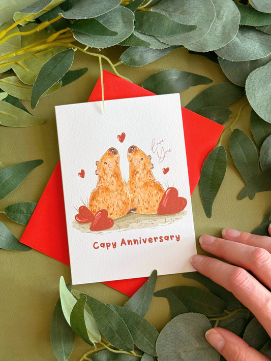 Capybara Anniversary Card