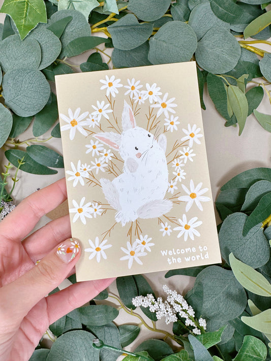 Daisy Rabbit New Baby Card