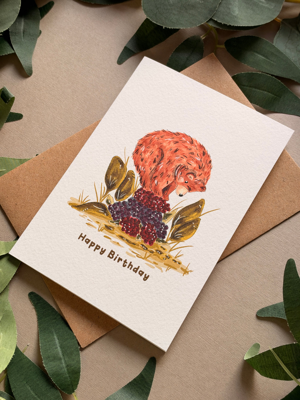 Berry Bear Birthday Card