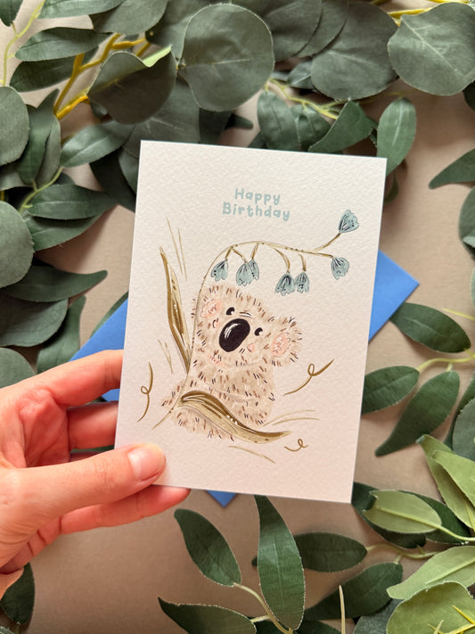 Bluebell Koala Birthday Card