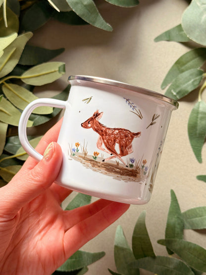 Spring Deer Enamel Mug