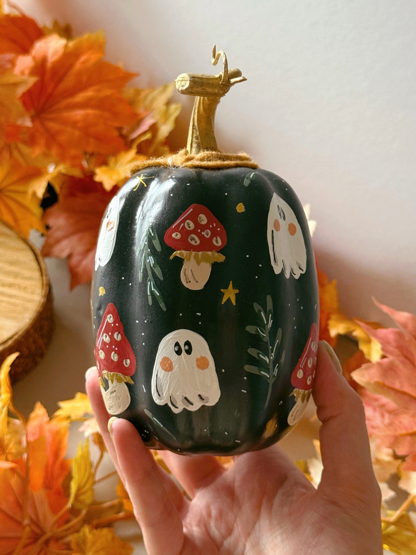Mushroom Ghost Pumpkins