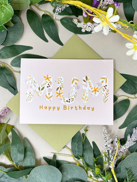 Mum Floral Birthday Card
