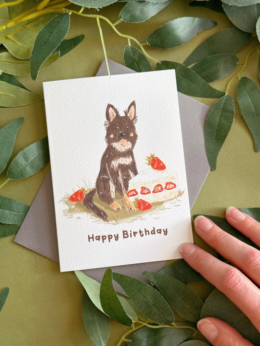 Dog Cake Birthday Card