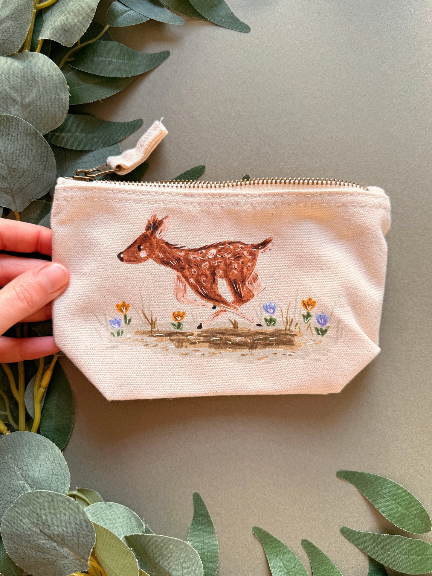 Spring Deer Zip Bag
