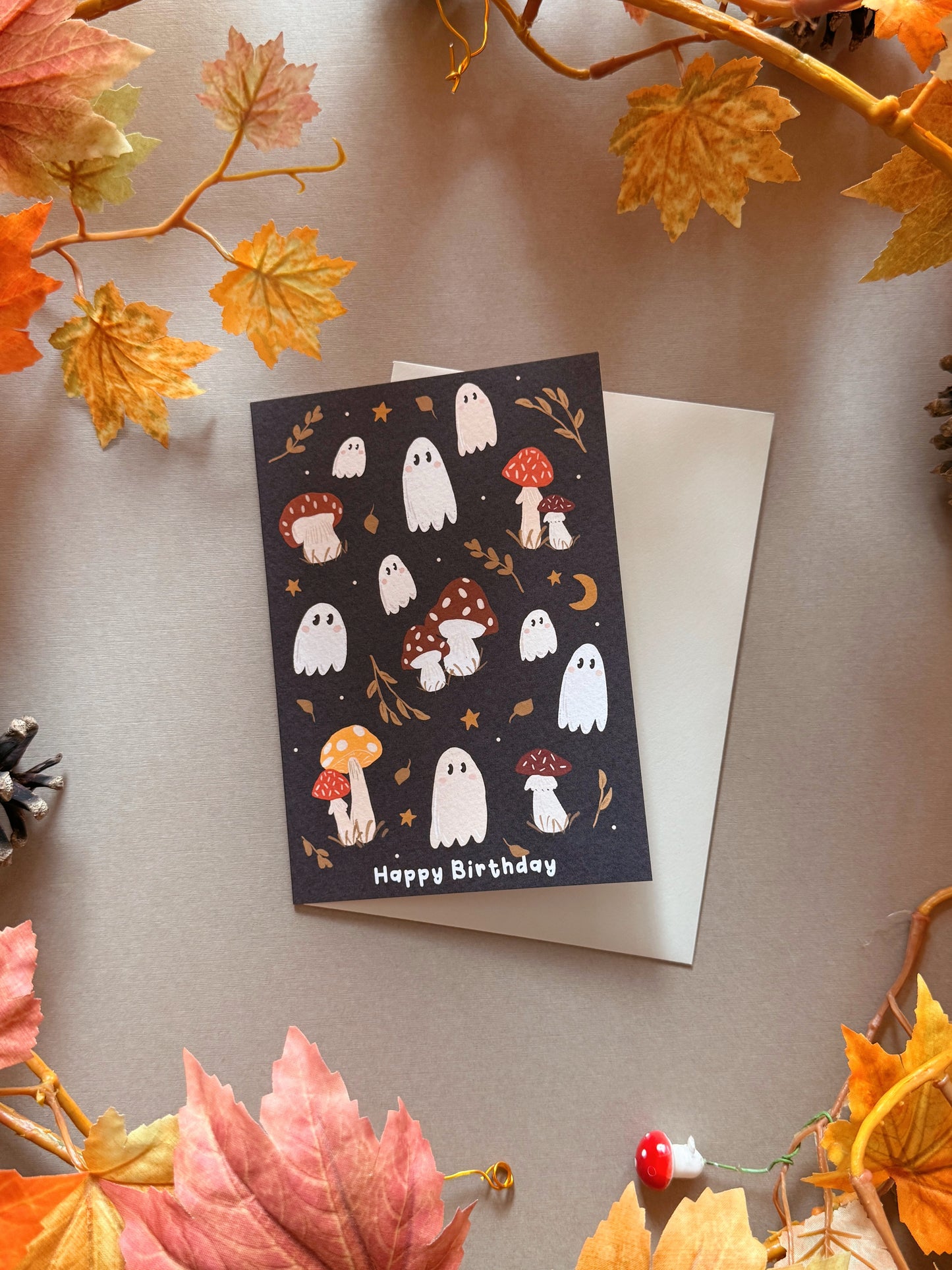 Mushroom Ghost Birthday Card