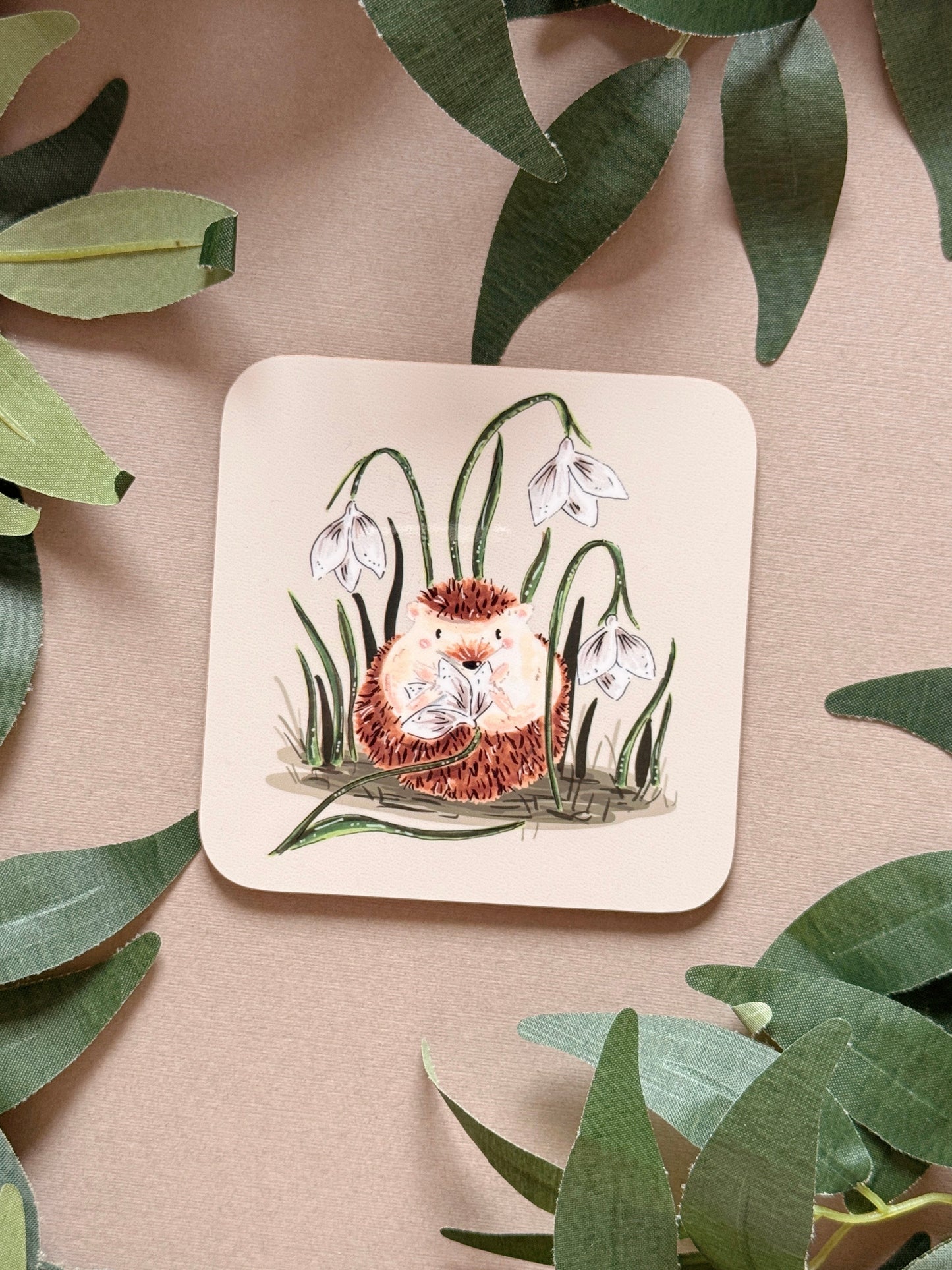Snowdrop Hedgehog Coaster