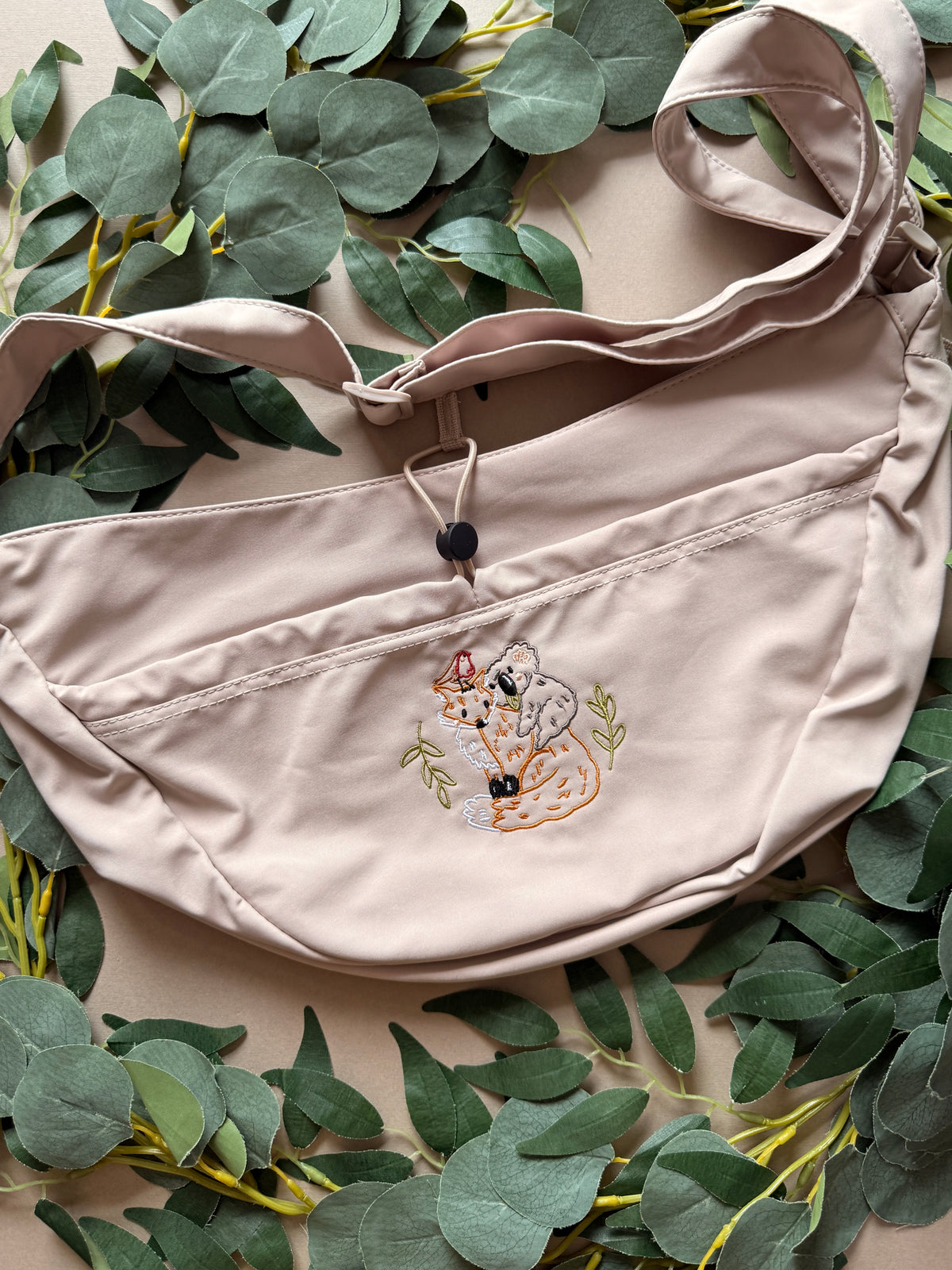 Fox, Koala & Robin Embroidered Crossbody Bag