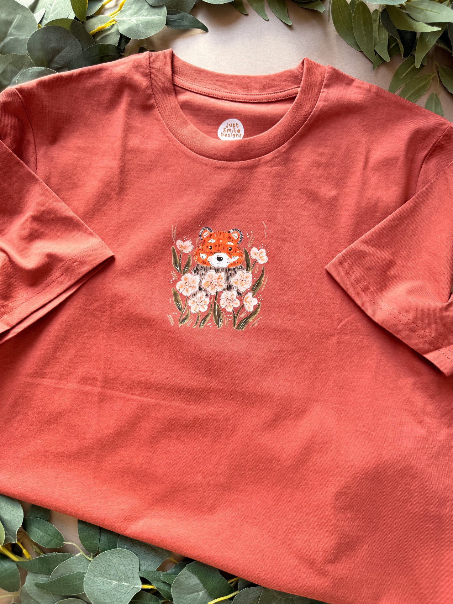 Pansy Red Panda T-Shirt - Organic Cotton