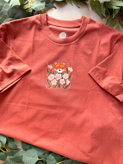 Pansy Red Panda T-Shirt - Organic Cotton